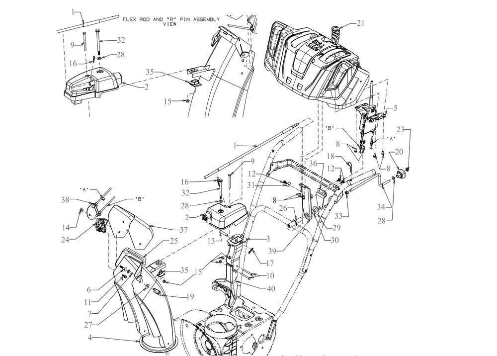 Chute Diagram and Parts List for 3X30-INCHMAX (31AH8EVU710)(2020) Cub Cadet Snow Blower